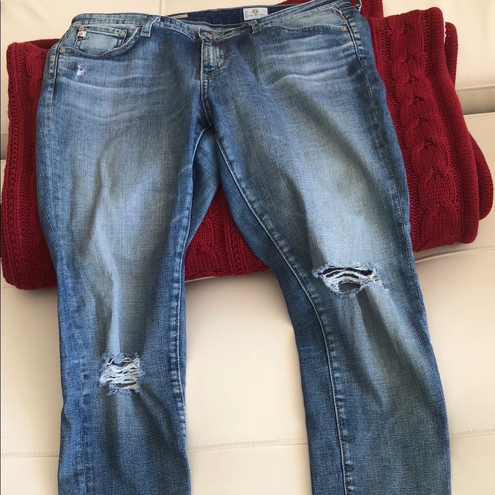 AG light wash ripped jeans 29 R